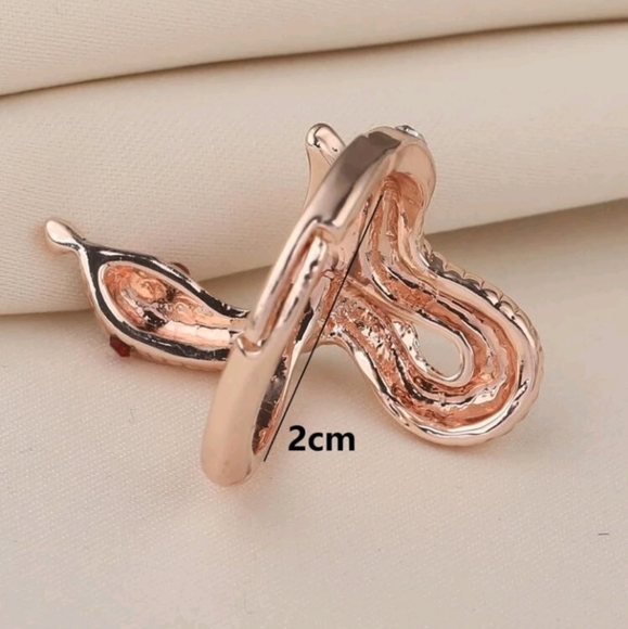 Rose gold rhinestone snake ring - Picture 4 of 4